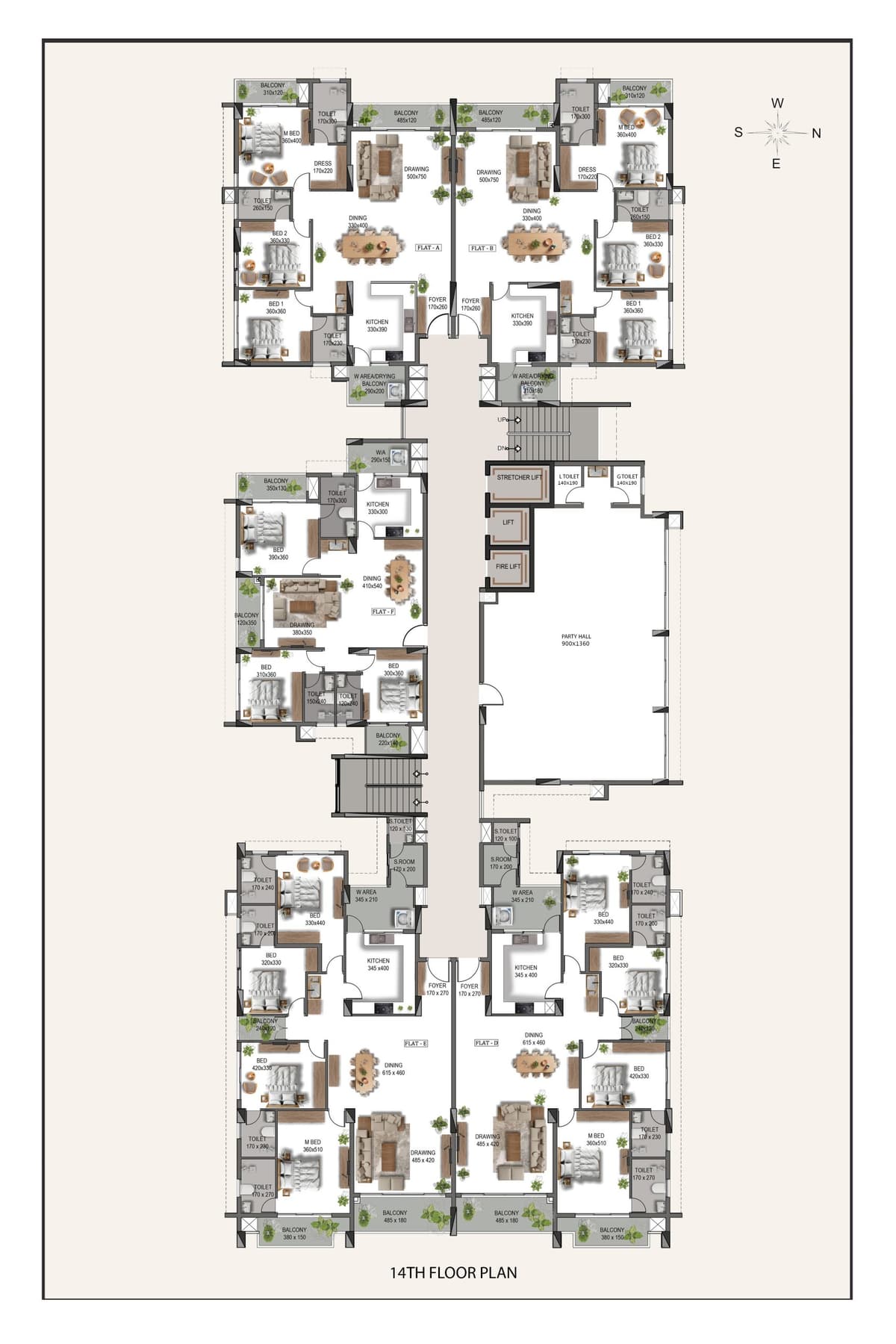 14th Floor Plan